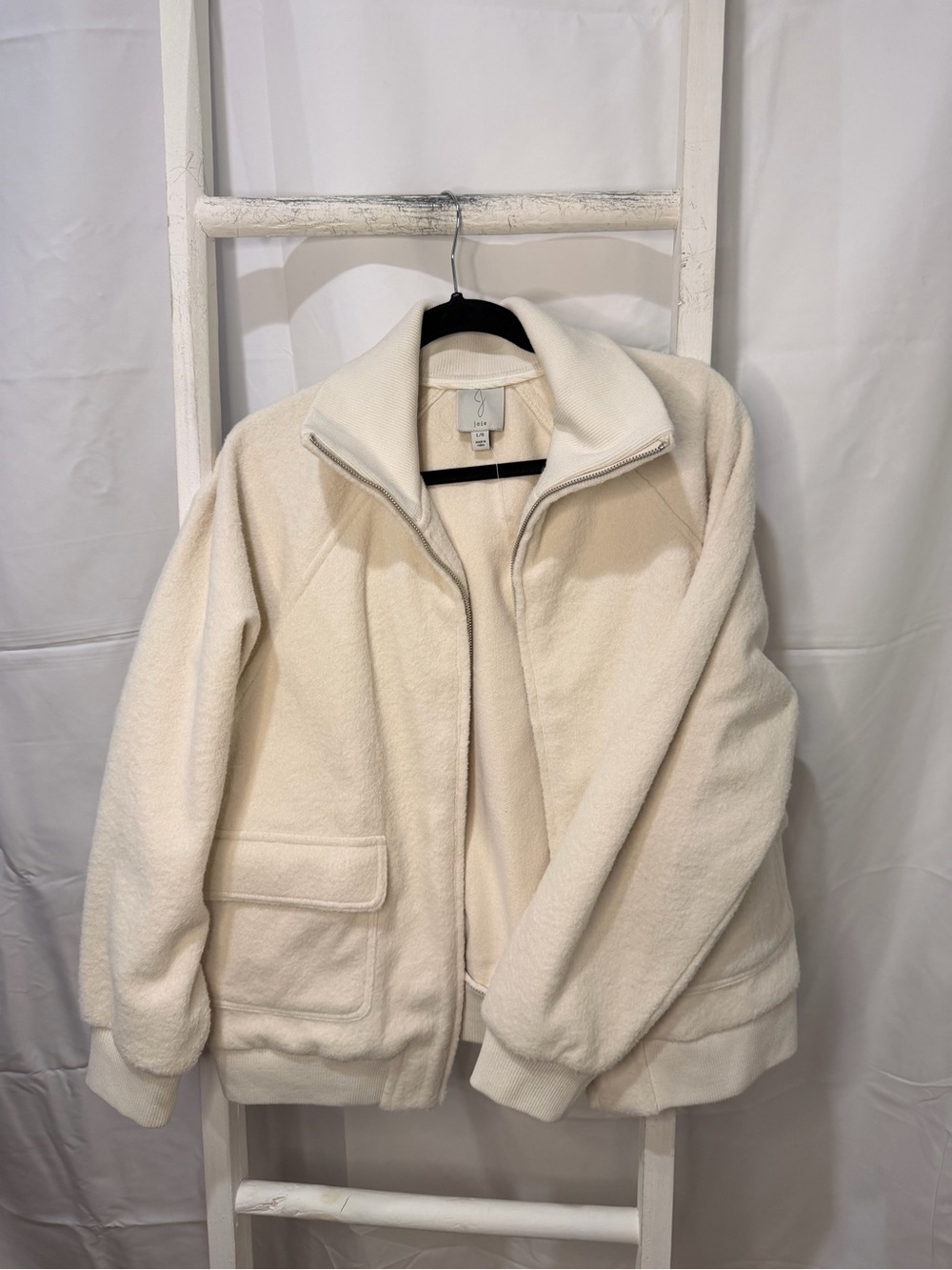 Joie Cream Bomber Jacket with Flap Pockets - Picture 2 of 5